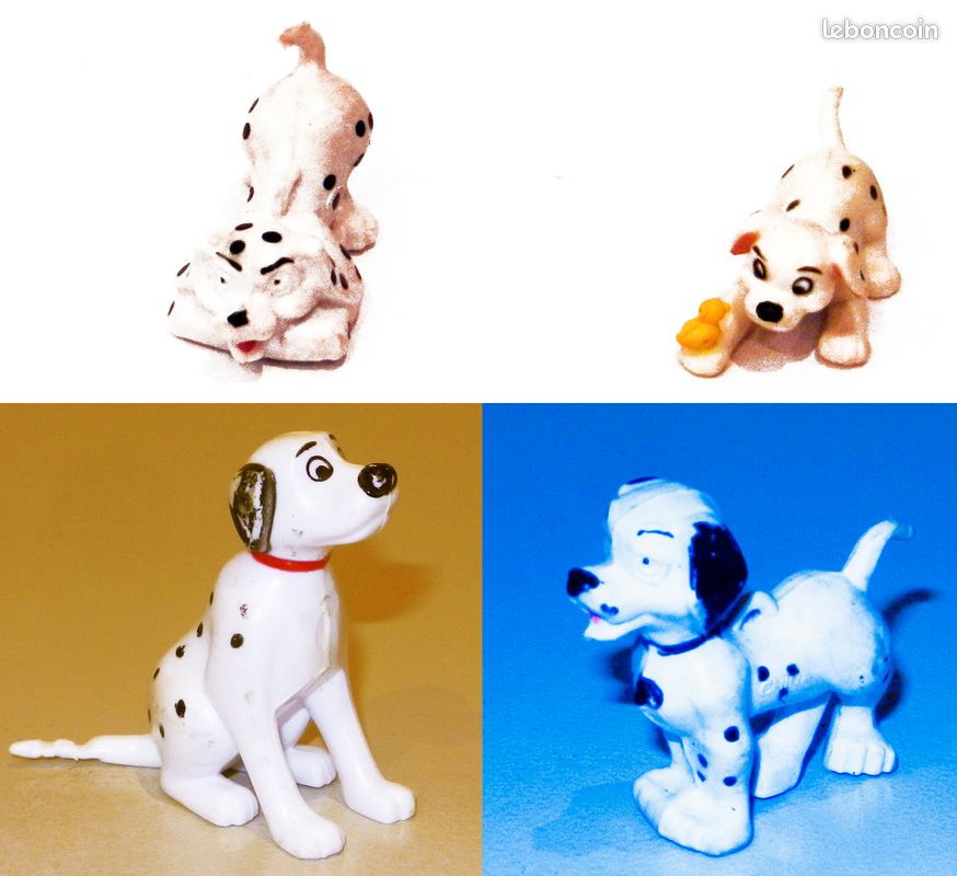 Lot de 4 Figurines Chiens 101 DALMATIENS DISNEY chien figurine dalmatien chiot chienne bébé petit (image 1)