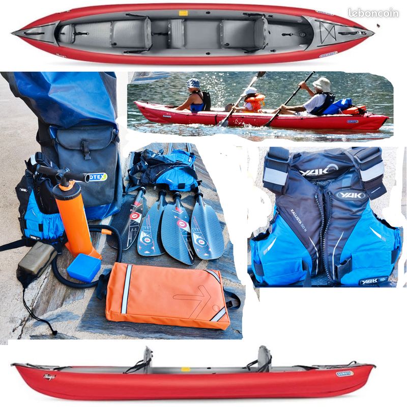 Kayak de mer Sea-Wave 2/3 places+2pagaies+2gilets+paddle fload+gonfleur (image 1)