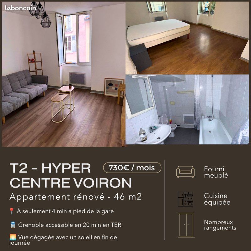 Appartement 2 pièces 46 m² · à Voiron · 46 m² · 730 €/mois