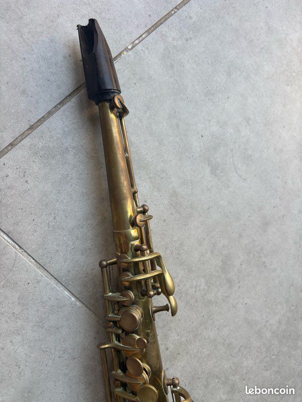 Saxophone Soprano Droit Ancien Couesnon & Cie Monopole 1924 - Instrument de Musique Vintage à Restaurer (image 10)