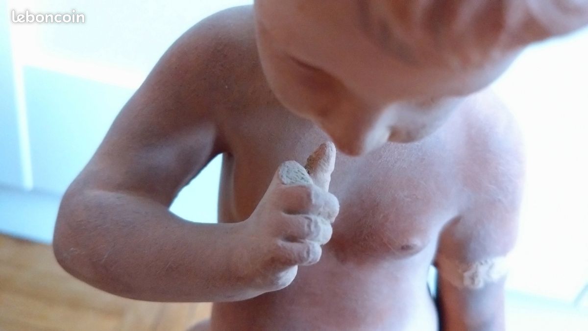 Statue putto en terre cuite (image 5)