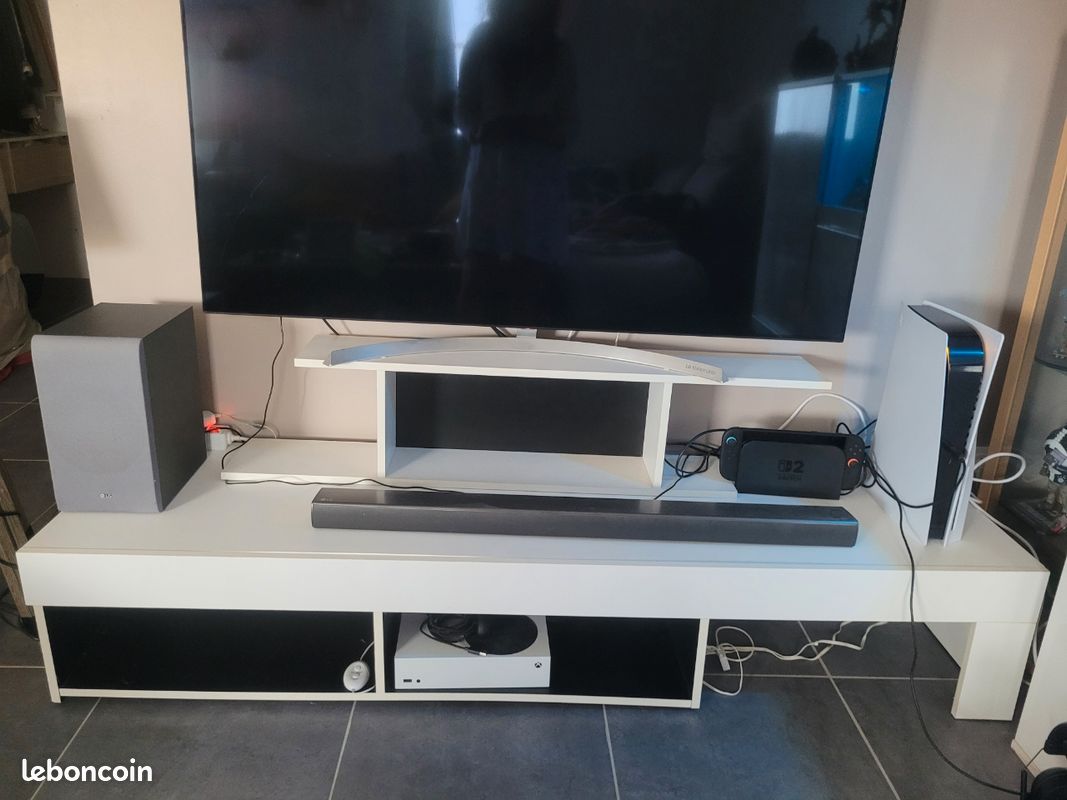 Meuble tv blanc 4 éléments (image 1)