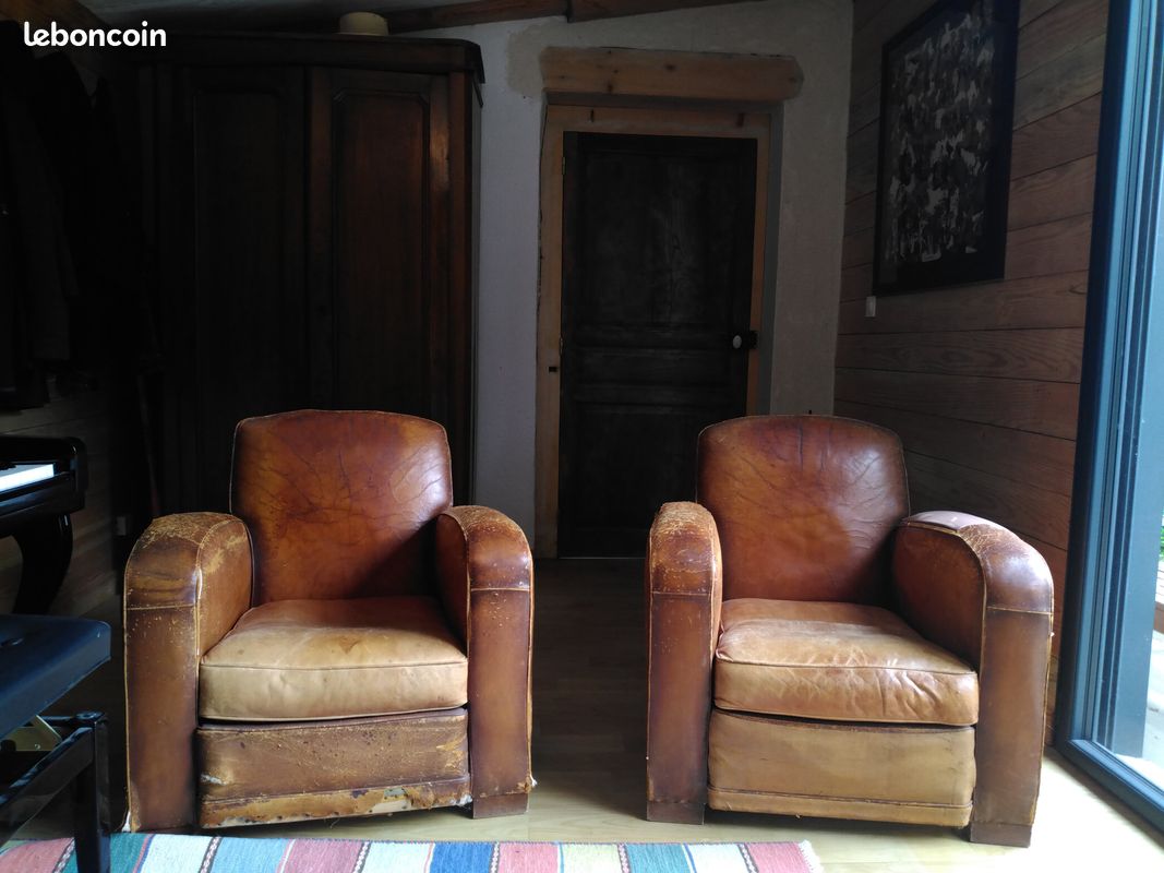 Fauteuils club cuir (image 1)