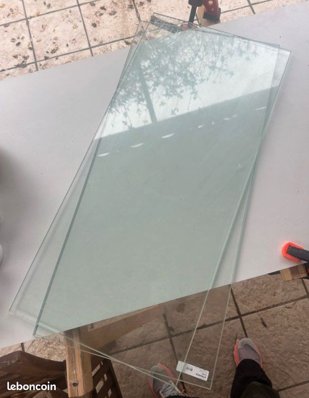 Lot de 2 tablettes étagères en verre (image 1)