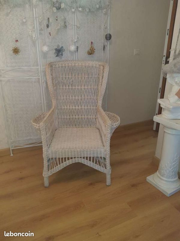 Fauteuil ancien osier (image 1)
