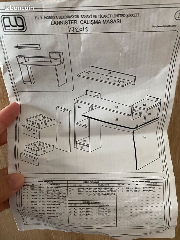 Buffet en bois massive et le bureau (image 2)