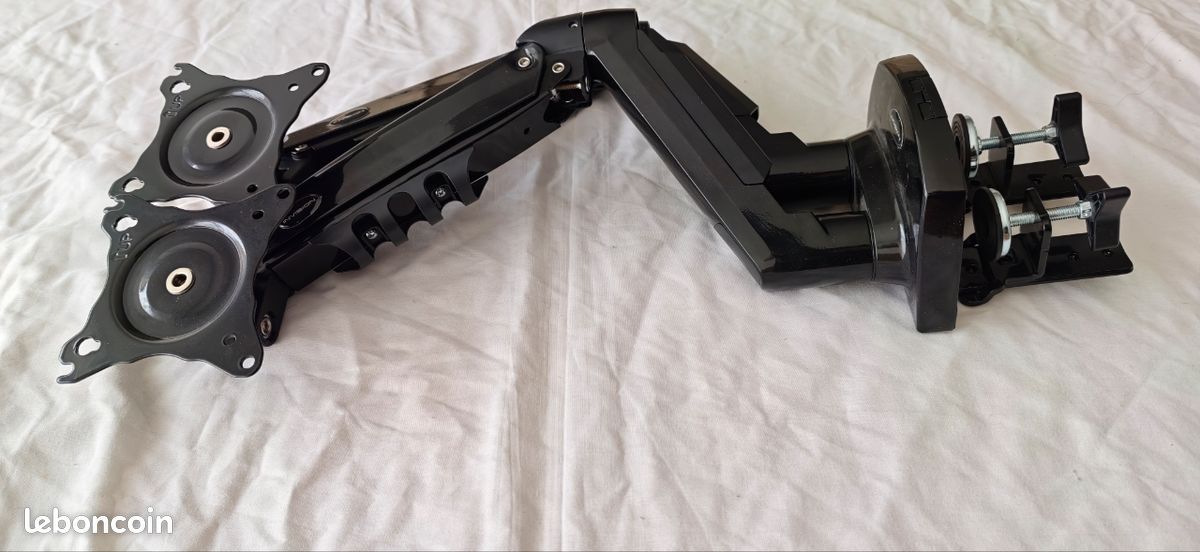 Invision Support Écran PC pour 19 à 32 Pouces, Réglage Hauteur sans Outil Bras avec Incline, Pivote et Tourne, VESA 75 et 100mm, Pince de Bureau, Capacité de Charge 2-9kg (MX400 Bras Double) (image 2)