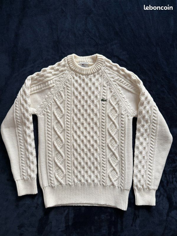 Pull Lacoste torsades taille M homme Vêtements