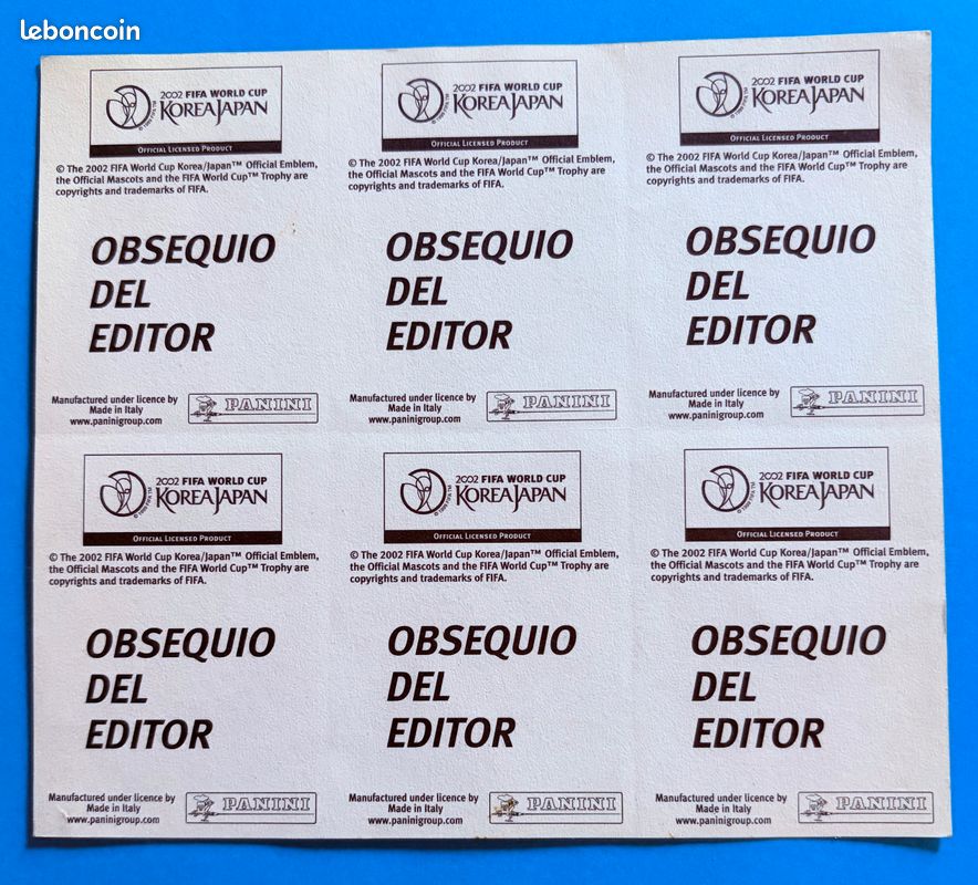 Panini Coupe Du Monde 2002 Football Autocollants - Choisissez Tout