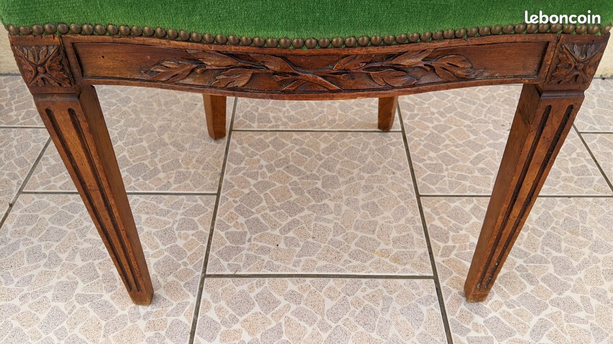 ENSEMBLE FAUTEUIL ET CHAISES STYLE LOUIS XVI (Travail anglais 19e.Siècle) (image 11)
