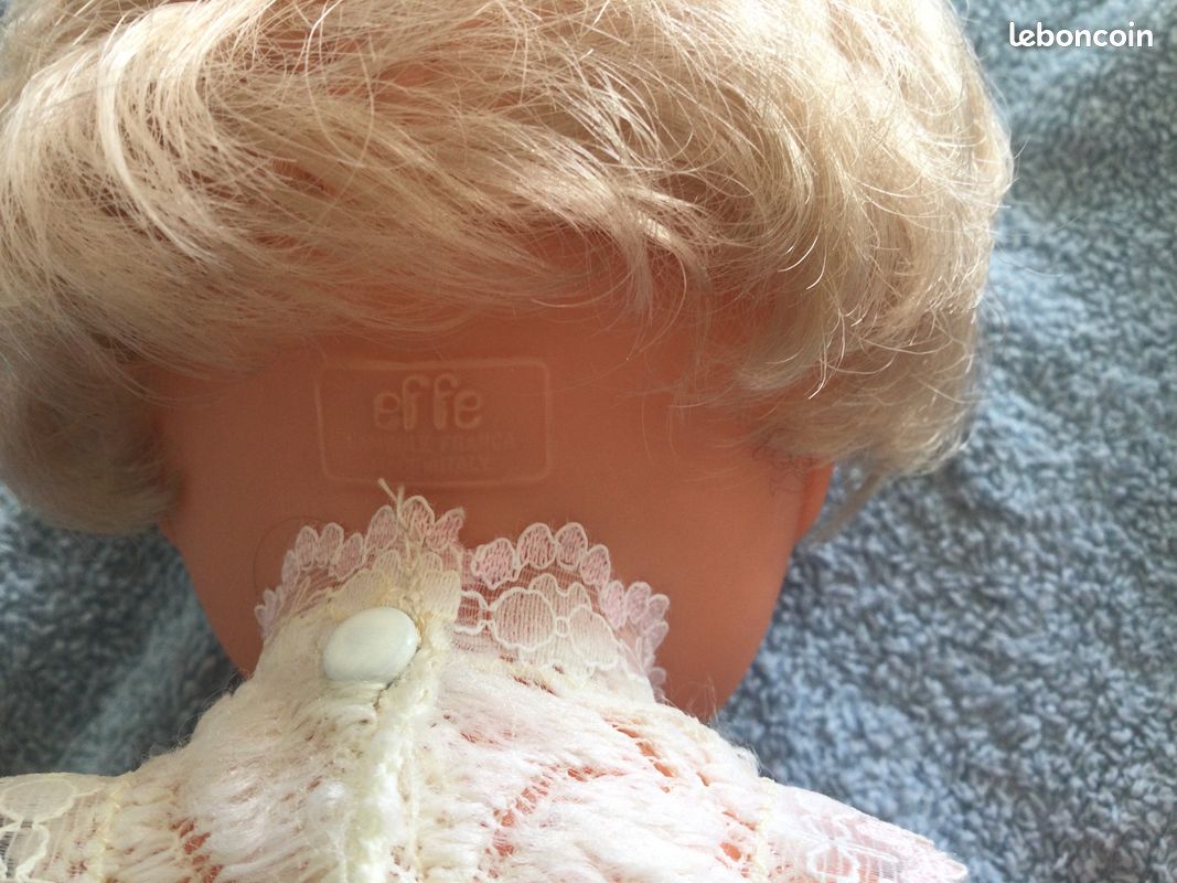 Grande Poupée Poupon Vintage Années 60 – 66 Cm – Cheveux Blancs – Fabriquée En France