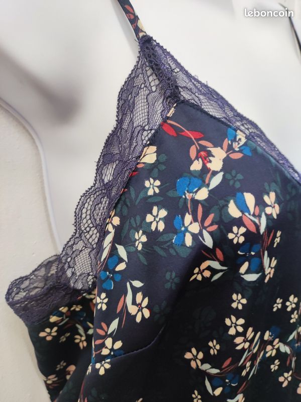 Combishort Etam Taille 44 - En Viscose Doublée, Couleur Blanc Rose Vert, Neuf Sans étiquette