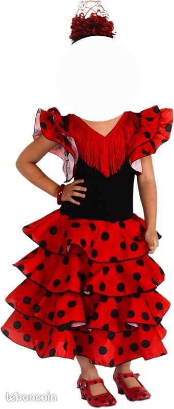 Robe enfant pour fille pour danse flamenco ou sévillane Vêtements