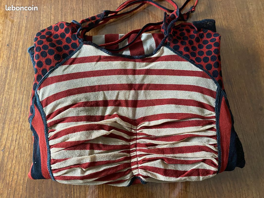 Robe Vintage Jean Paul Gaultier - Taille M - Longue Et Moulante, Motif Tribal - Maille - Italie - Occasion Très Bon état