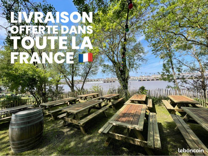 🪵 Lot de 10 Tables de Pique-nique NEUVES - Livraison OFFERTE 🚚 (image 1)