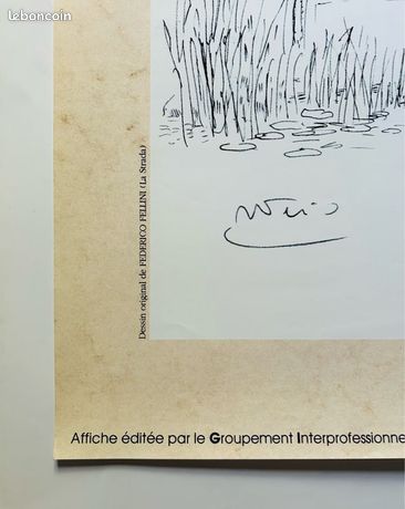 Affiche Originale Festival De Cannes 1994 - Hommage à Fellini - Roulée, Collector