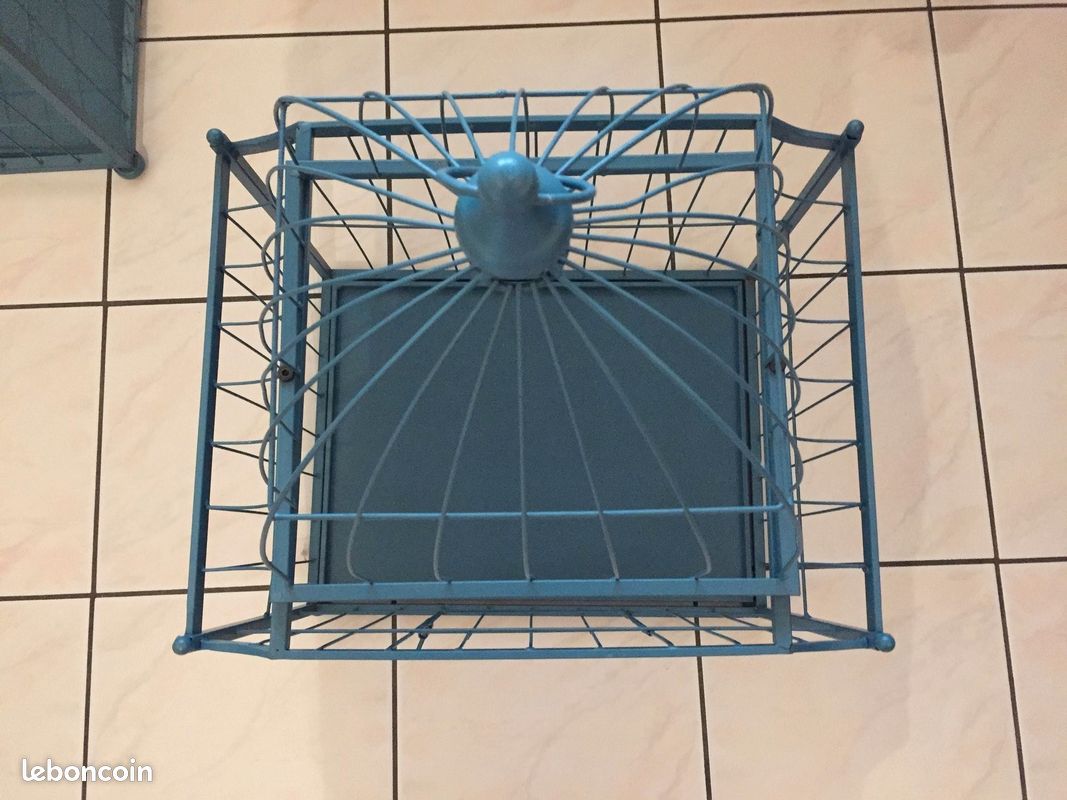 Cage à oiseaux de décoration coloris bleu grande taille (image 10)