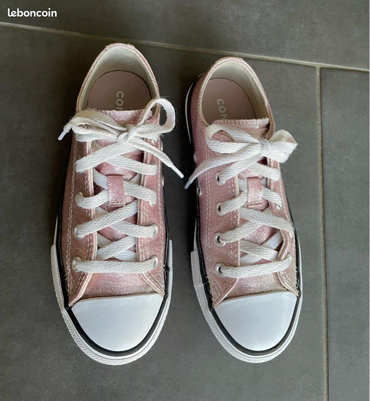 Converse Paillette Converse Rose Enfant À Paillettes Baskets Converse Rose  Taille US En À Paillettes