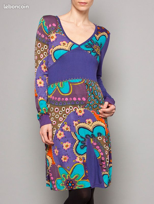 Robe Tunique Coline Taille XXL (44) - Manches Longues Multicolore - Occasion Très Bon état