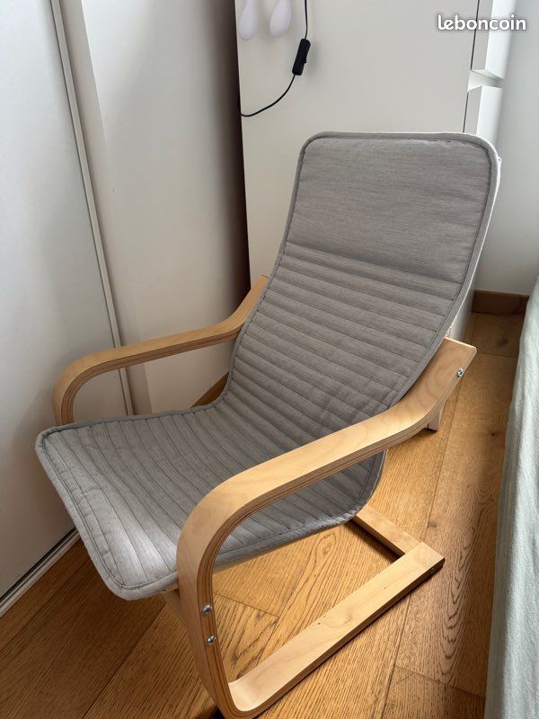 Chaise fauteuil relax pour enfant POANG grise (image 1)