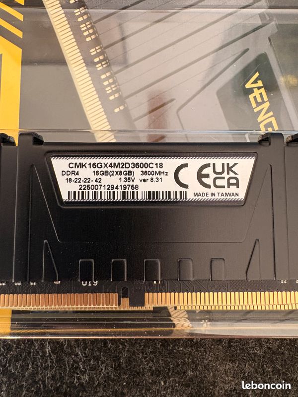 RAM Corsair Vengeance LPX 16Go (2x8Go) DDR4 3600MHz (image 2)