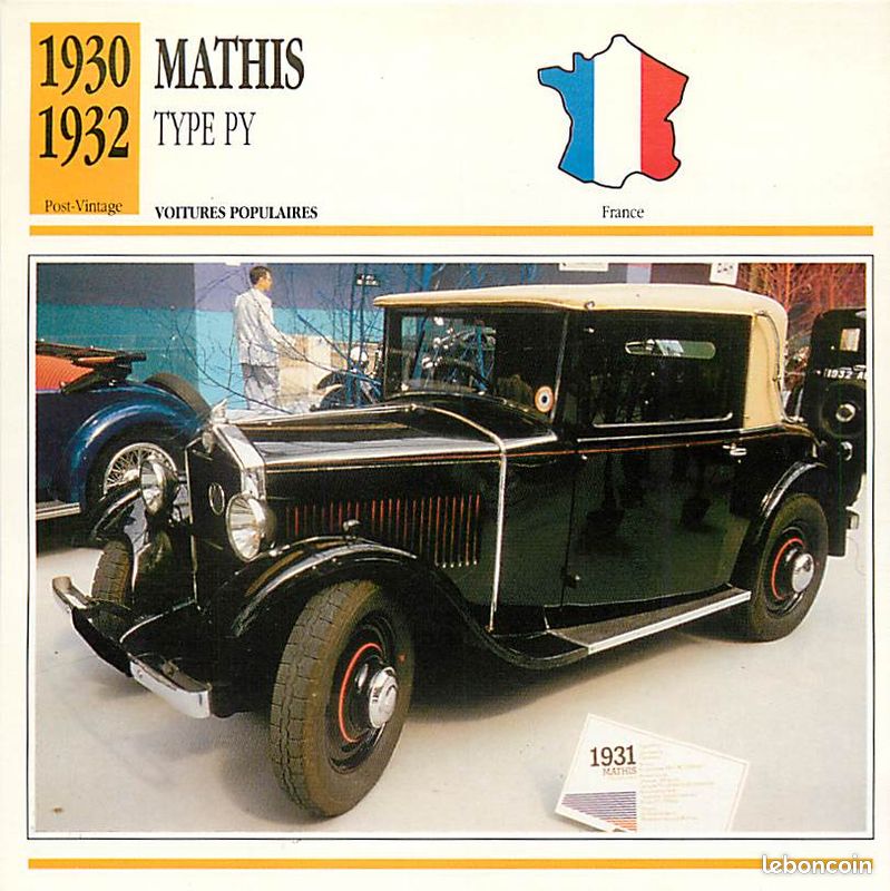8 exemples de Voitures MATHIS de 1926 -1948 (image 3)