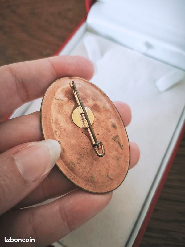 Broche Ancienne émaux Sur Cuivre - Multicolore, Bon état Général