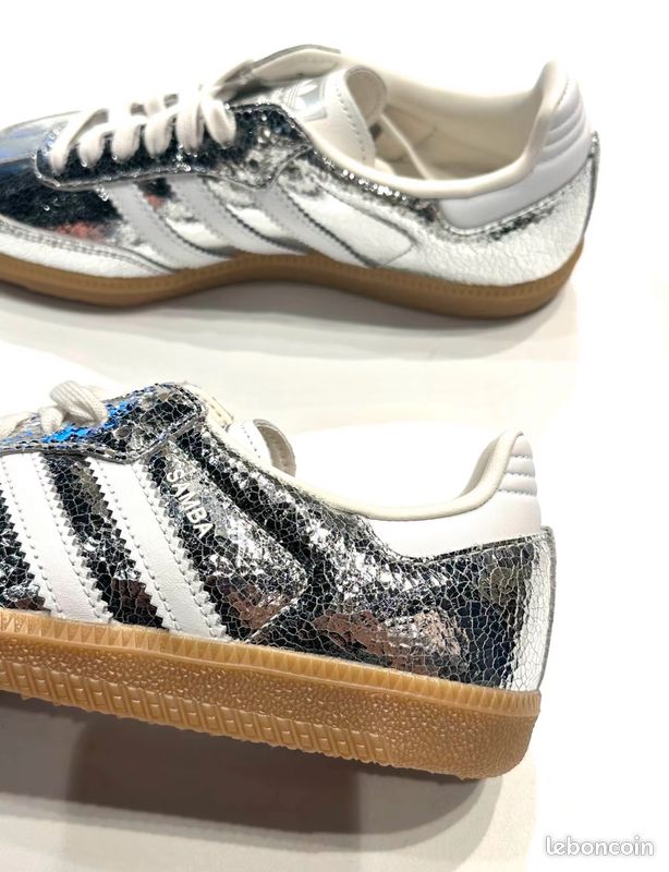 Adidas Samba OG Argent Métallisé Craquelé (image 5)