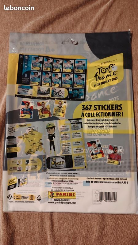 Panini Tour De France 2025 – Album 72 Pages + 4 Pochettes (20 Stickers) – Collection 286 Stickers – Pack De Démarrage
