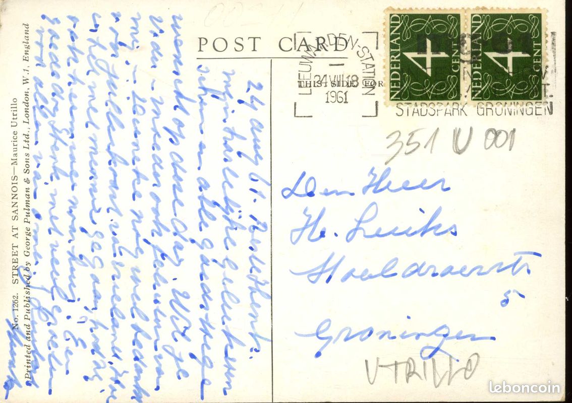 351U001 - LOT de CARTES POSTALES de TABLEAUX de Maurice UTRILLO - (Réf. 351 U 001) (image 2)