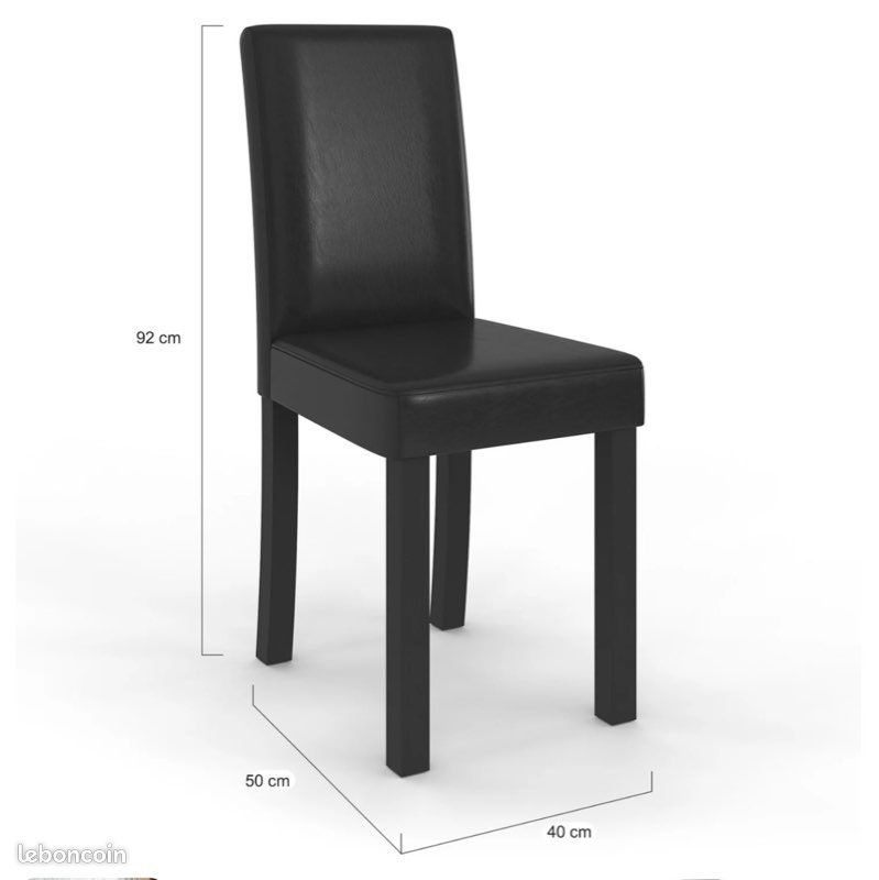 6 chaises neuves noires Hannah (image 3)