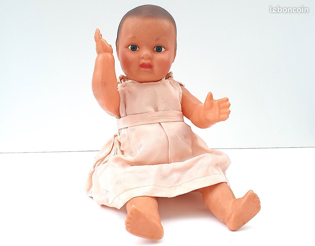 Poupon Baigneur Ancien Convert – Moulin à Vent France, 40 Cm, Celluloïd Années 1950