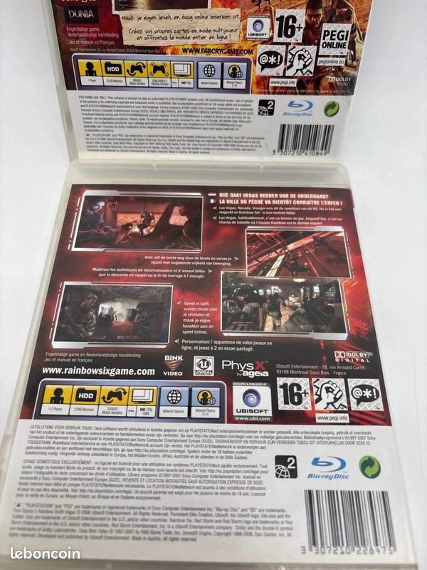 Lot 2 Jeux PS3 Far Cry 2 + Rainbow Six Vegas Tom Clancy Ubisoft Fps Action Shooter Collection (image 3)