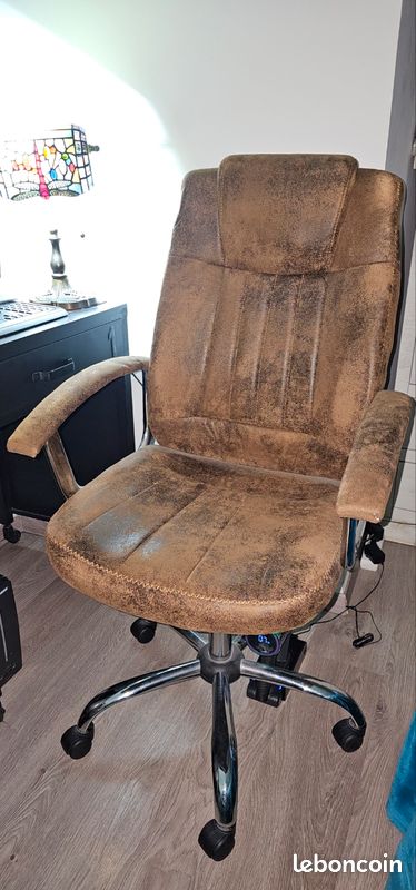 Lot De Deux Fauteuils Pivotants Marron - Style Moderne - Occasion