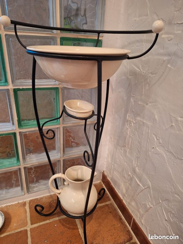 Base Porte-vases En Fer Forgé à La Main - Diamètre 38 Cm, Hauteur 20 Cm, Support Pour Pots Terre Cuite Ou Pierre, Intérieur/extérieur