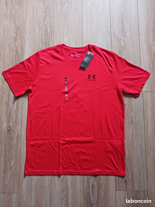 T-shirt Homme Whatlees Rouge Taille L - Manches Longues, élasthanne Polyamide, Neuf Sans étiquette