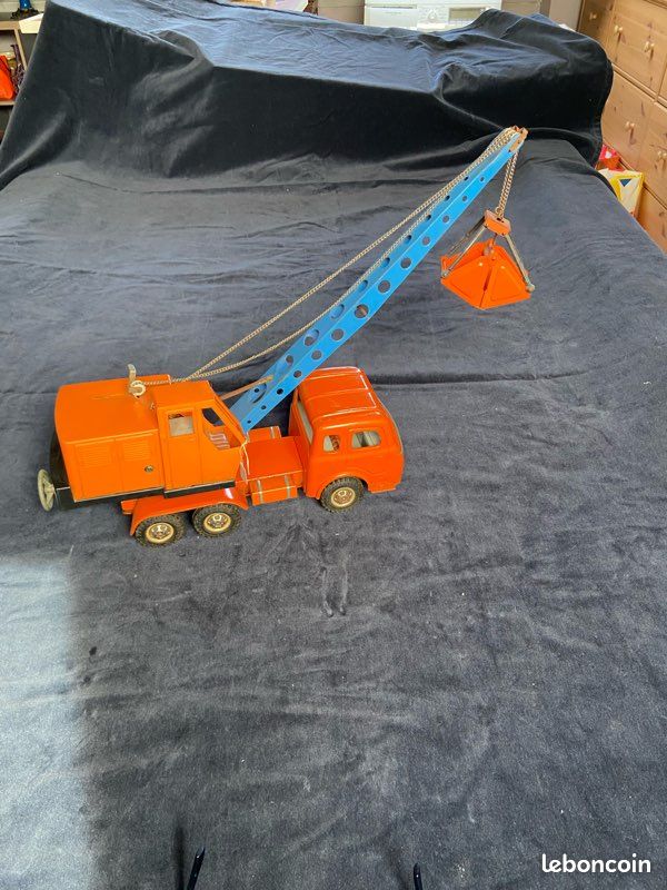 Camion Grue Joustra 653 Vintage - Jouet En Tôle Français - Dans Sa Boîte