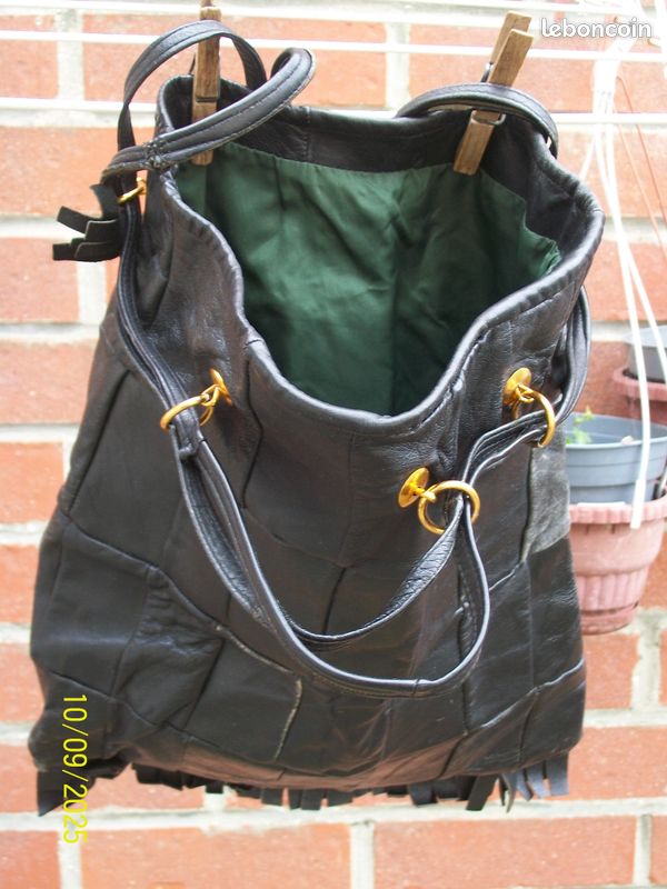Sac Cuir Vintage des Années 1968 Franges int Doublé (image 5)