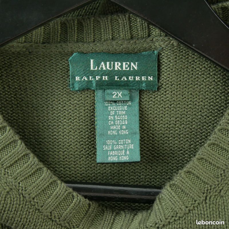 Lauren Ralph Lauren Pull Femme Taille 2XL Kaki #QWE3146 (image 5)