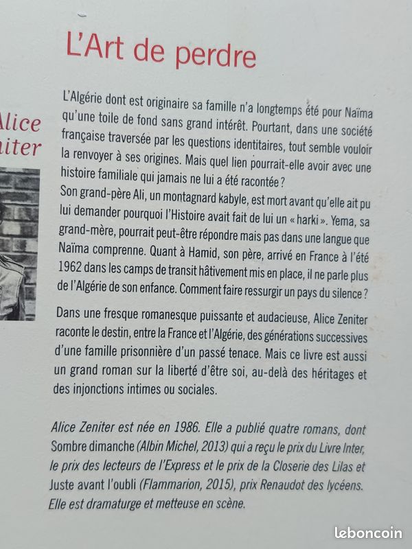 L'art de perdre, Alice Zeniter (image 3)