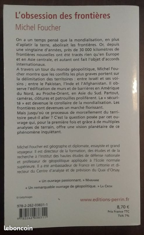 L' obsession des frontières Michel Foucher (image 2)