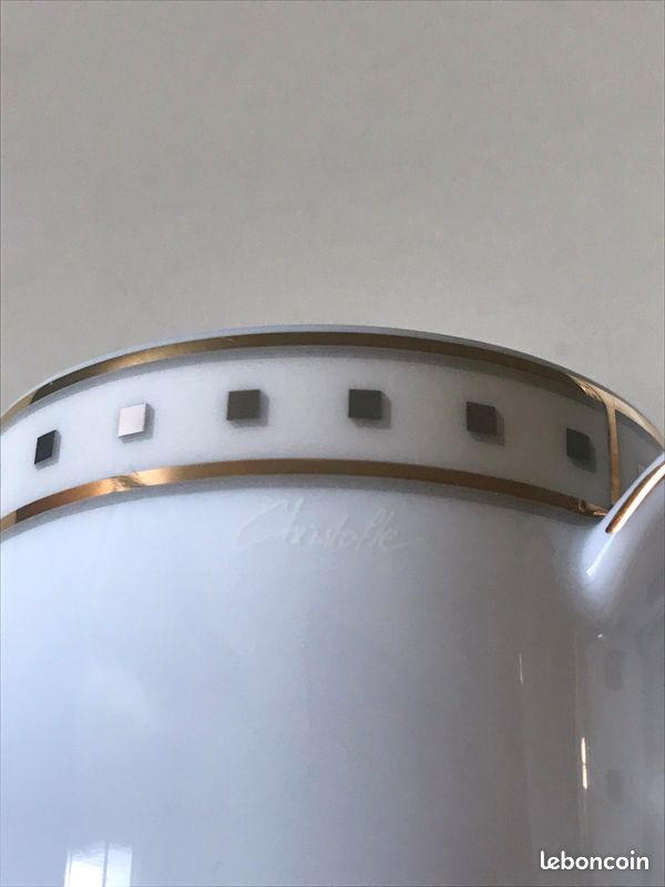CHRISTOFLE - 5 tasses à café en porcelaine modèle Babylone (image 4)
