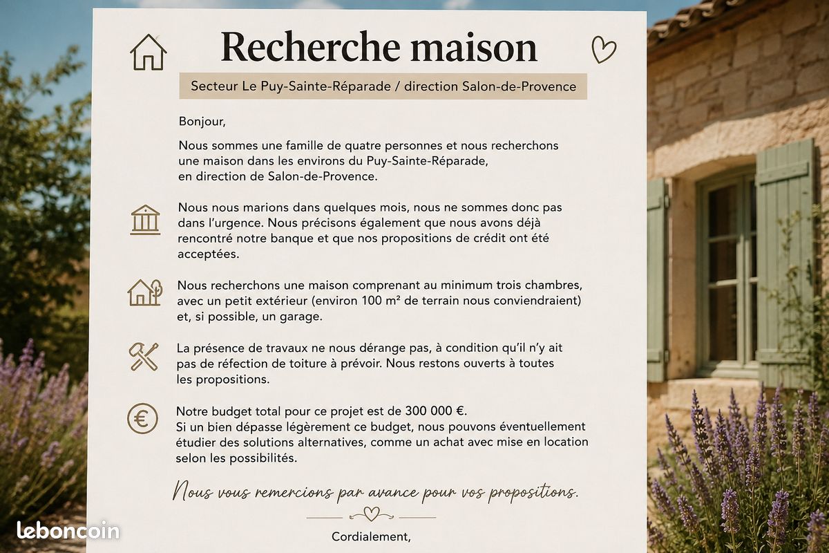 Maison 4 pièces 80 m² · à Le Puy-Sainte-Réparade · 80 m² · 300 000 €