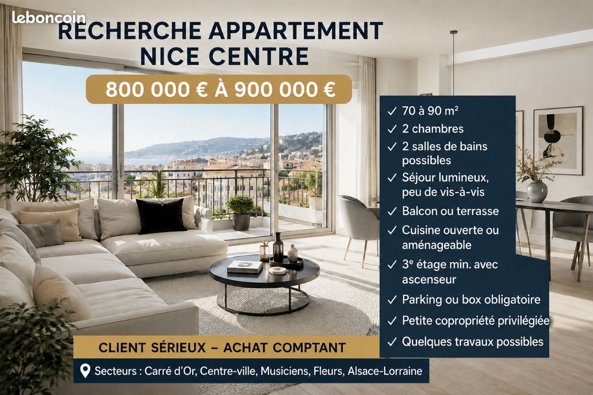 Appartement 3 pièces 70 m² · à Nice · 70 m² · 900 000 €