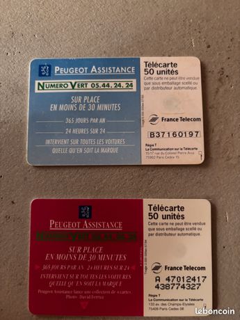 Télécarte Peugeot Assistance – Juillet 1993 – 120 Unités – Publicité Automobile