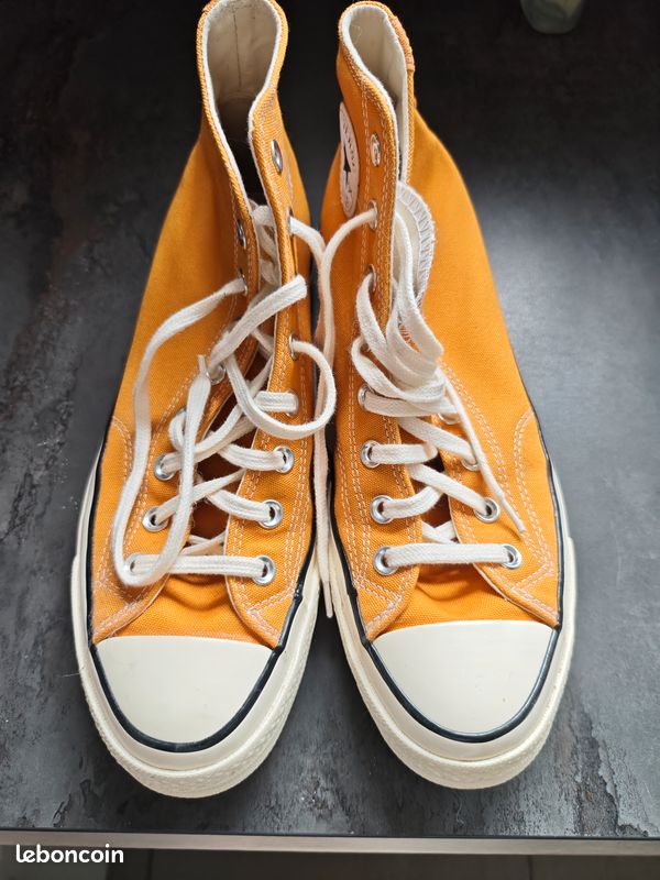 Converse Chuck 70 montantes – Jaune moutarde – Taille 43 – Comme