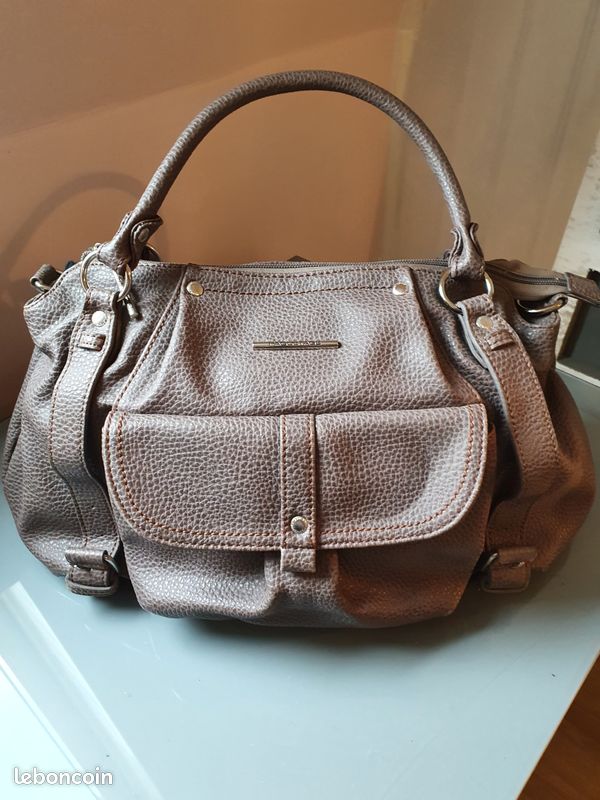 Sac a main paquetage marron (image 1)