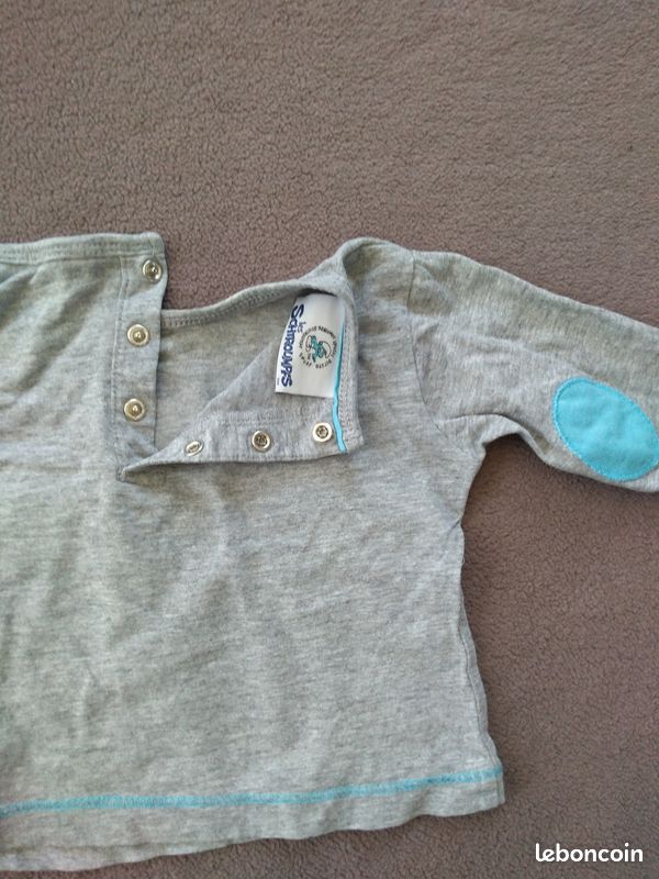 T-shirt manches longues gris T9M Les Schtroumpfs (image 5)