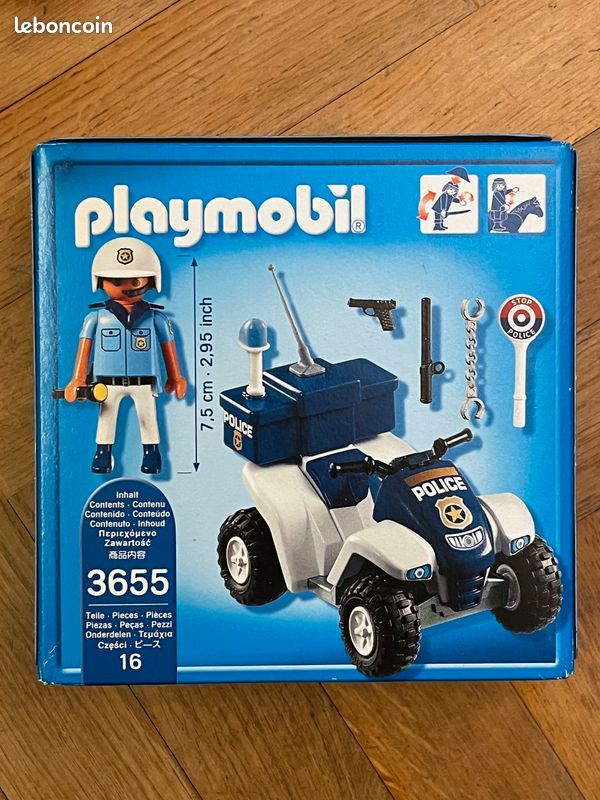 FIGURINE PLAYMOBIL AGENT DE POLICE AMÉRICAIN QUAD REF 3655 6504