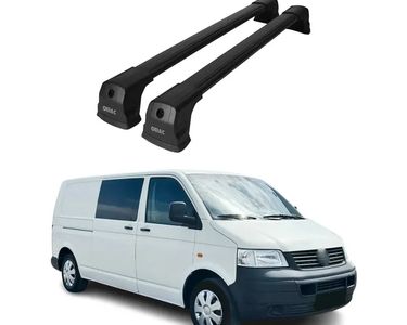 MENABO Barres De Toit Tema Aluminium Pour VW Transporter T6 Dès 2015 – 150 Cm Avec Kit De Fixation Complet